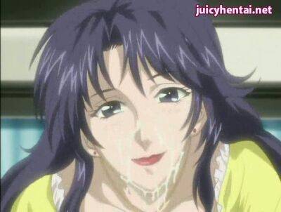 Anime milf licking a teen cock and gets jizzload - sunporno.com