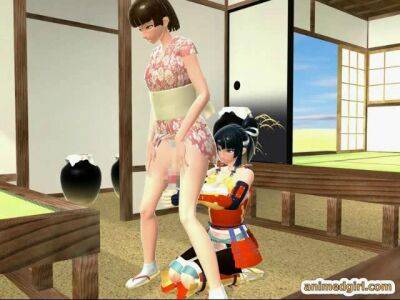 3D Japanese animated shemale gets handjob by busty - sunporno.com