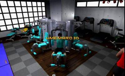 Animated 3D busty babe fucked hard at the gym - yesvids.com